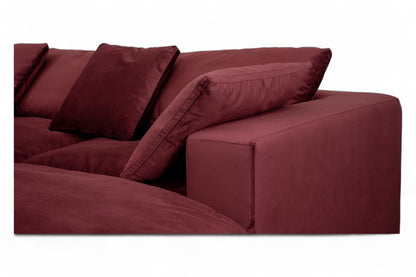 3-Seat Modular Sectional Sofa & Ottoman, Tuscan Red