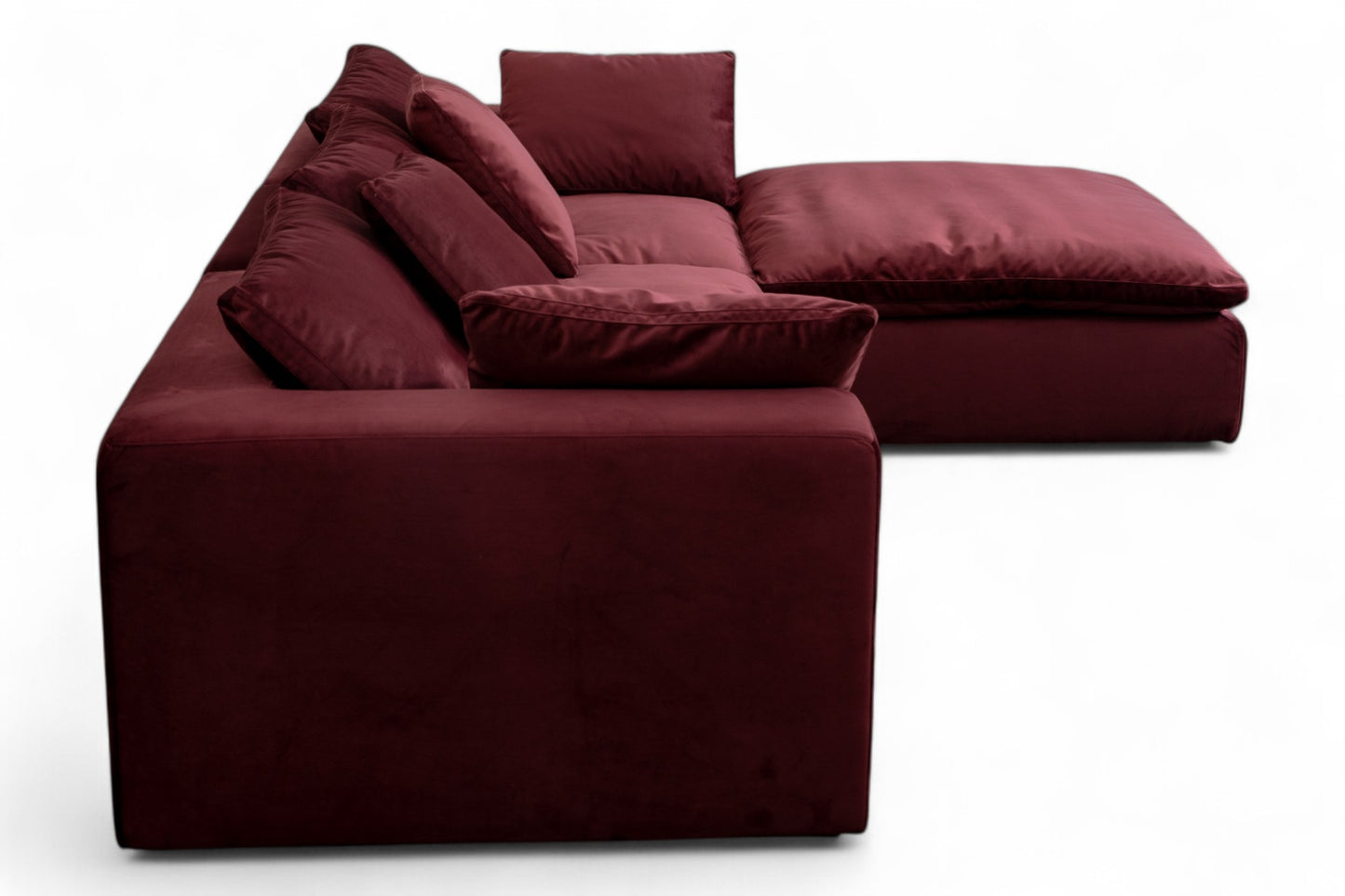 3-Seat Modular Sectional Sofa & Ottoman, Tuscan Red