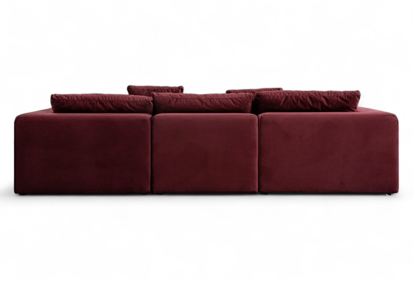 3-Seat Modular Sectional Sofa & Ottoman, Tuscan Red