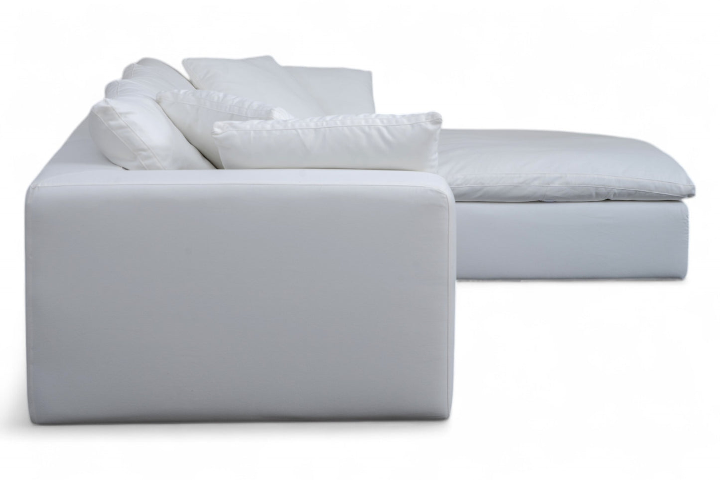 3-Seat Modular Sectional Sofa & Ottoman, Natural White