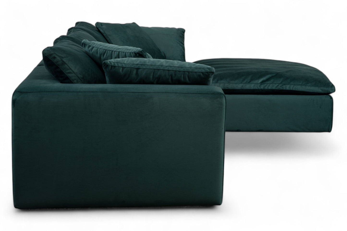 3-Seat Modular Sectional Sofa & Ottoman, Emerald Green