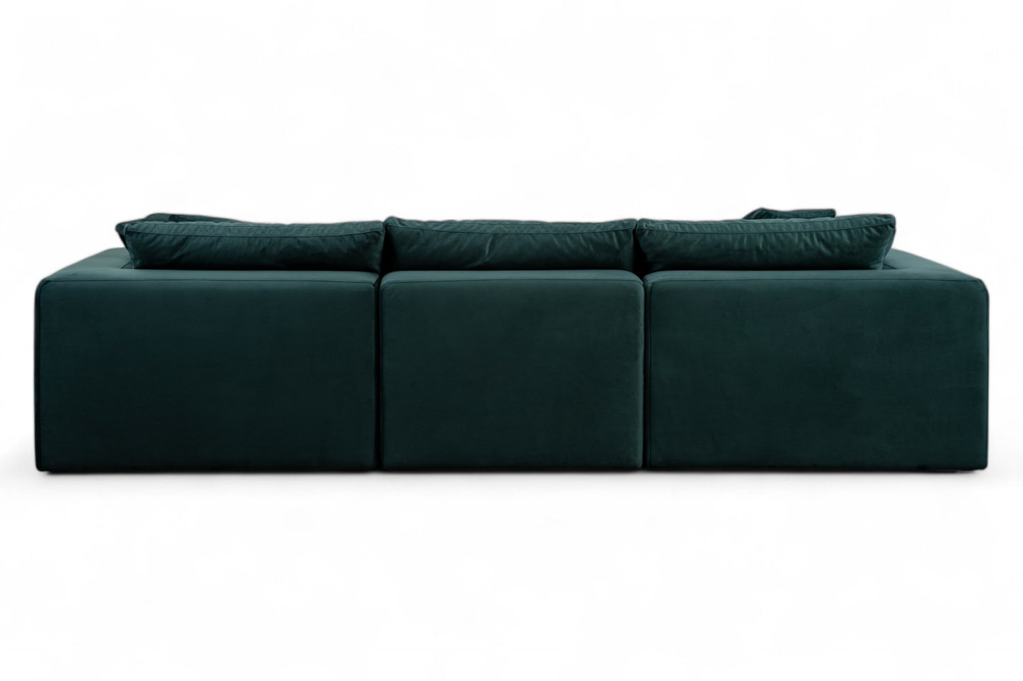 3-Seat Modular Sectional Sofa & Ottoman, Emerald Green