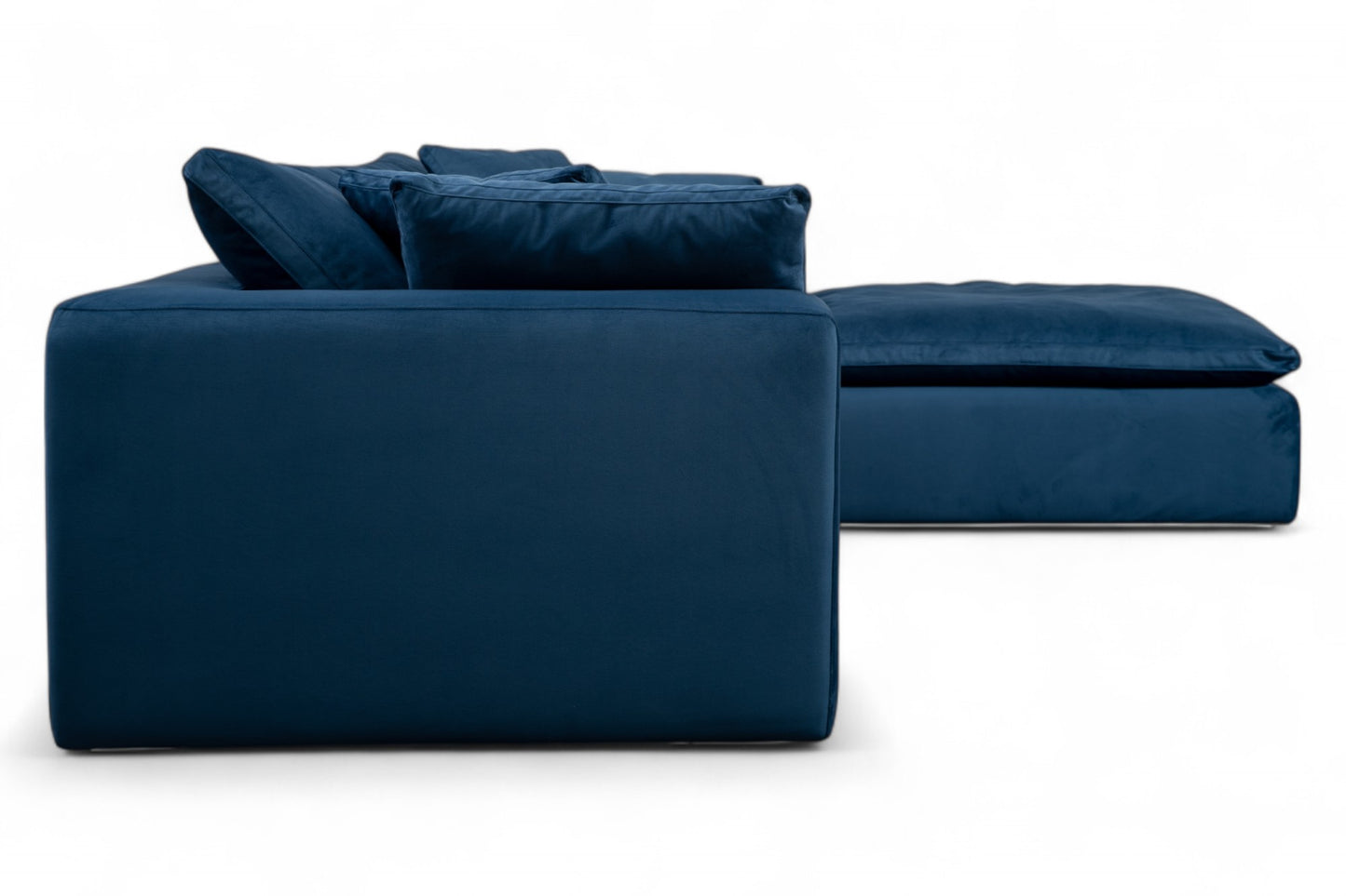 3-Seat Modular Sectional Sofa & Ottoman, Cobalt Blue