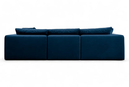 3-Seat Modular Sectional Sofa & Ottoman, Cobalt Blue