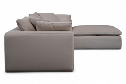 3-Seat Modular Sectional Sofa & Ottoman, Natural Beige