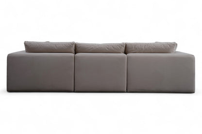 3-Seat Modular Sectional Sofa & Ottoman, Natural Beige