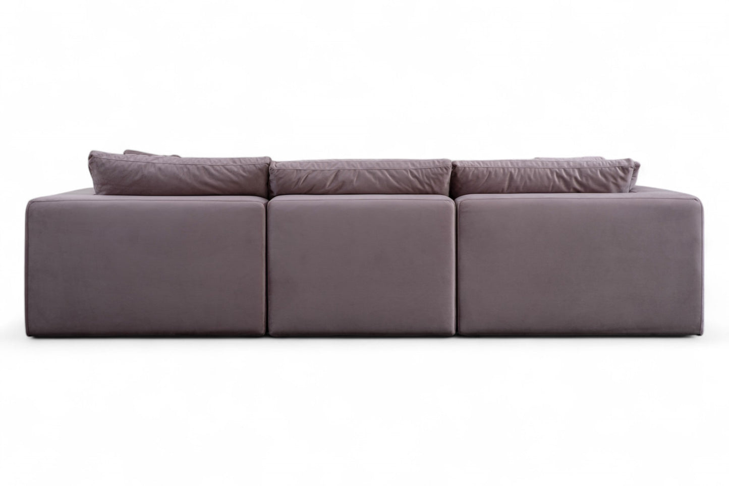 3-Seat Modular Sectional Sofa & Ottoman, Rose Gray